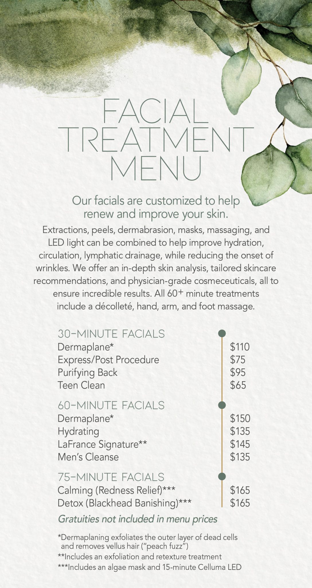 Facial Treatment Menu - LaFrance - Medical Aesthetics Clinic In Central ...